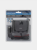 Разветвитель авто IN-CAR 1677 (2USB/3розетки)