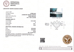 Лабораторно-выращенный бриллиант Кр-57 5.24-5.28 мм D/VVS1 0.55 ct