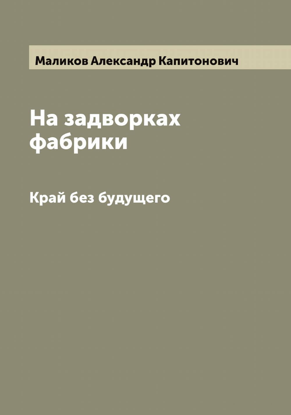 На задворках фабрики. Край без будущего | Маликов Александр Капитонович
