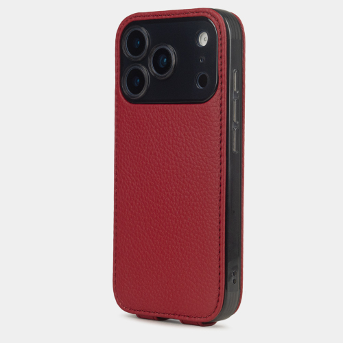 Чехол для iPhone 17 Pro Max - кожа теленка, красный