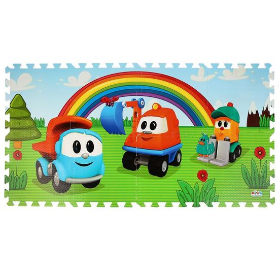 Коврик-пазл Грузовичок Лева 8 сегментов, каждый 31.5*31.5см ИГРАЕМ ВМЕСТЕ