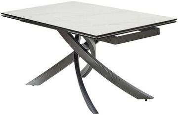 Стол ESTEBIO 160 KL-99 Белый мрамор матовый, итальянская керамика/ Серый металлик
