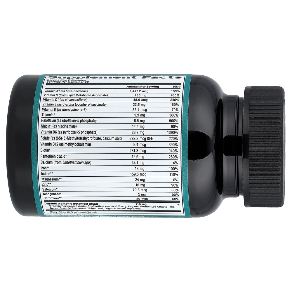 Ancient Nutrition, Ферментированный мультивитамин для женщин, 60 капсул