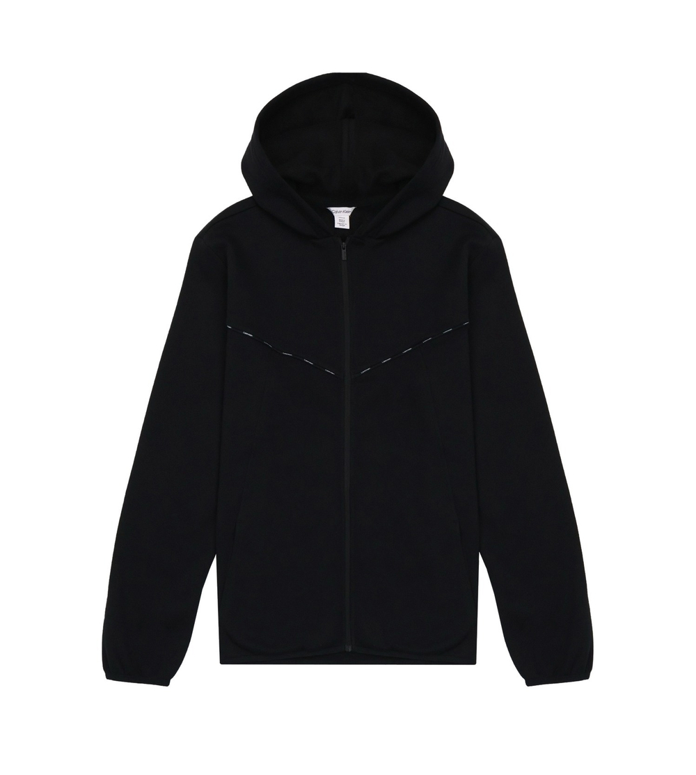 Худи на молнии Calvin Klein Fleece Logo Piping Classic Black Beauty