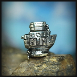 Темлячная бусина "Корабль" для ножей , мельхиор