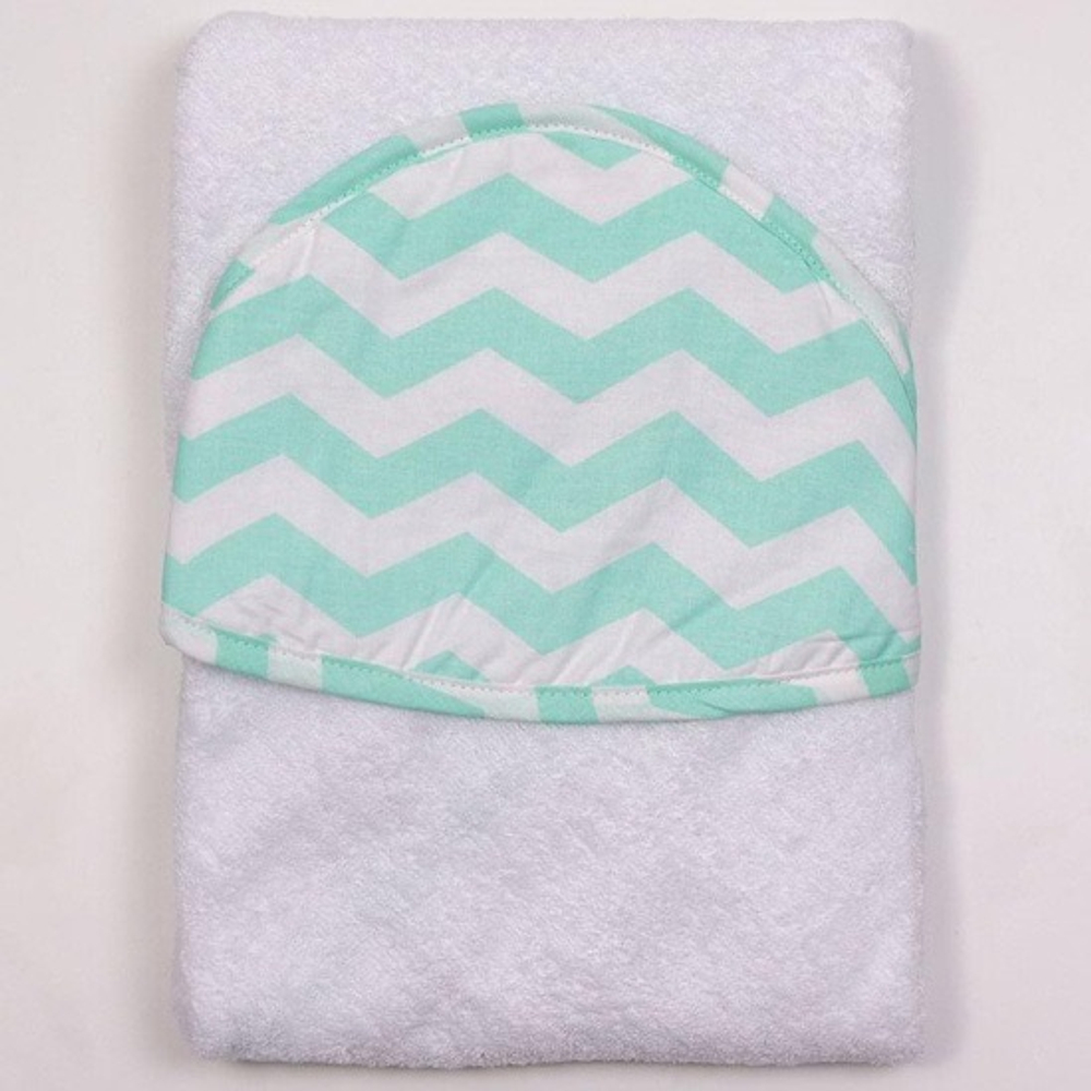 Полотенце-уголок топотушки М5-7 махра 100*75 см зиг-заг бирюзовый