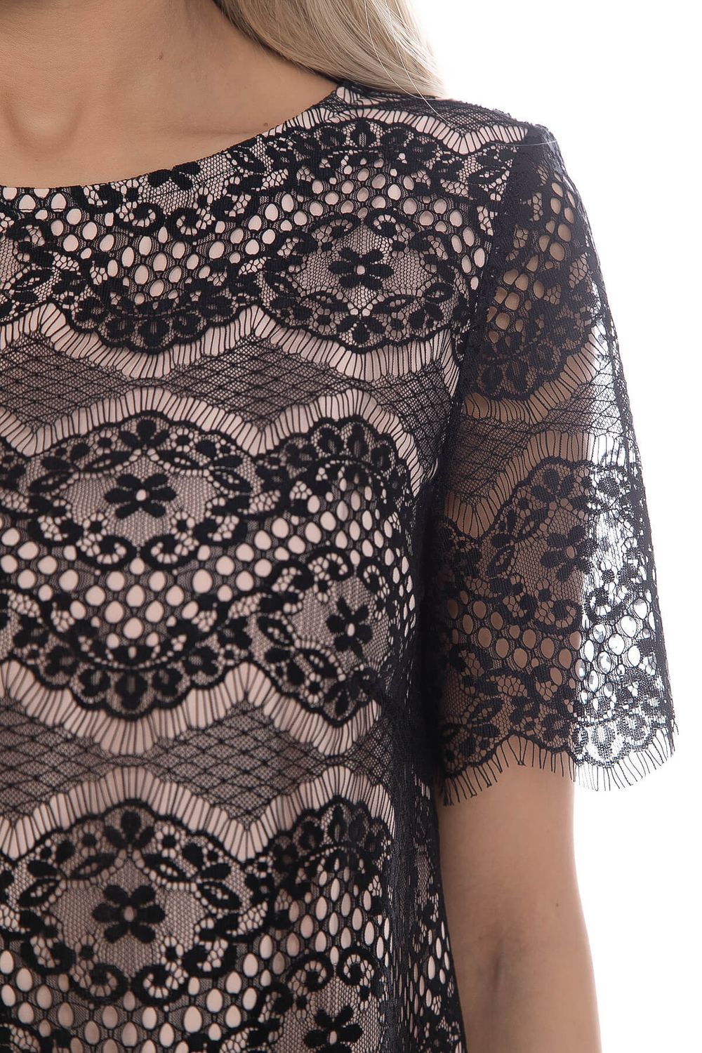 Платье Шантильи (персик/черное) П10480 LT Collection