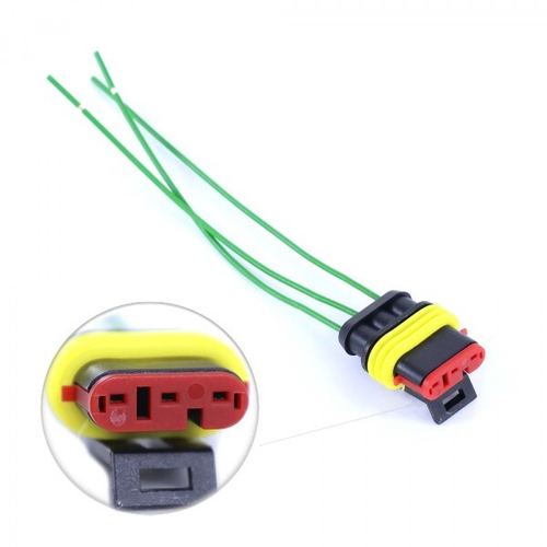 Разъем 3-х контактный гнездовой, с проводами сечением 0,5 кв.мм, ответ.часть AX-364 (VOLTON)