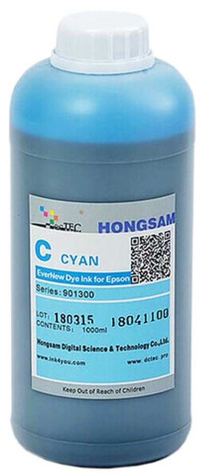 Чернила DCTec — HONGSAM водорастворимые для Epson серия: 901300 - Cyan (Голубой) 1000 мл.