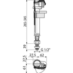 Заливной клапан ALCAPLAST/Alcadrain 1/2" ниж/подв. лат. штуцер A18