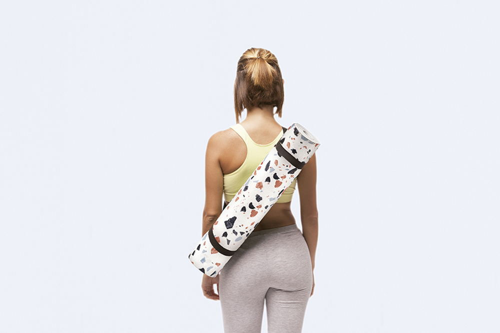 Коврик для йоги terazzo yoga белый