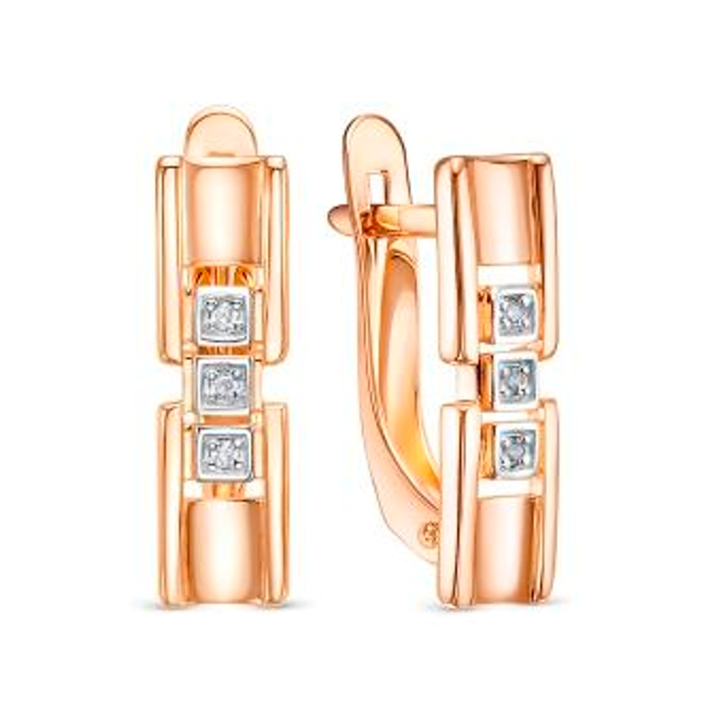 Серьги из золота с фианитами