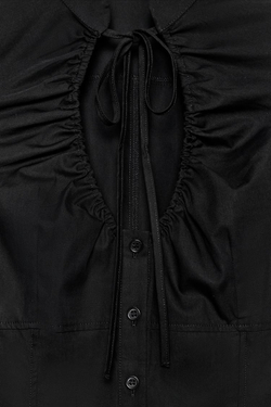 ZARA ТОП ИЗ ПОПЛИНА С ЗАВЯЗКАМИ, ЧЕРНЫЙ