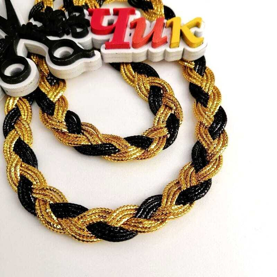 Лента косичка #7 (МИКС Золото с черным)