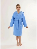 Халат детский махровый "Элит" с капюшоном, цвет: 012-Голубой