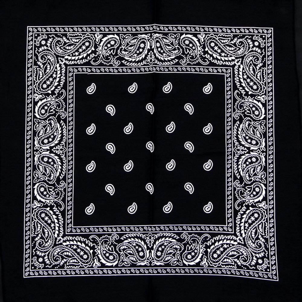 Бандана чёрная с белыми капельками (019)