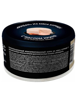 Влажный корм Мнямс Деликатес "Фондан" из мяса курицы с маслом криля для кошек 80 г