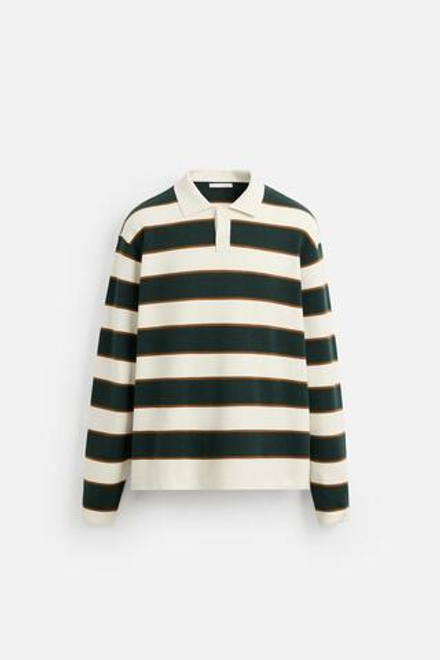 ZARA МЯГКОЕ ТРИКОТАЖНОЕ ПОЛО, ПОЛОСКИ