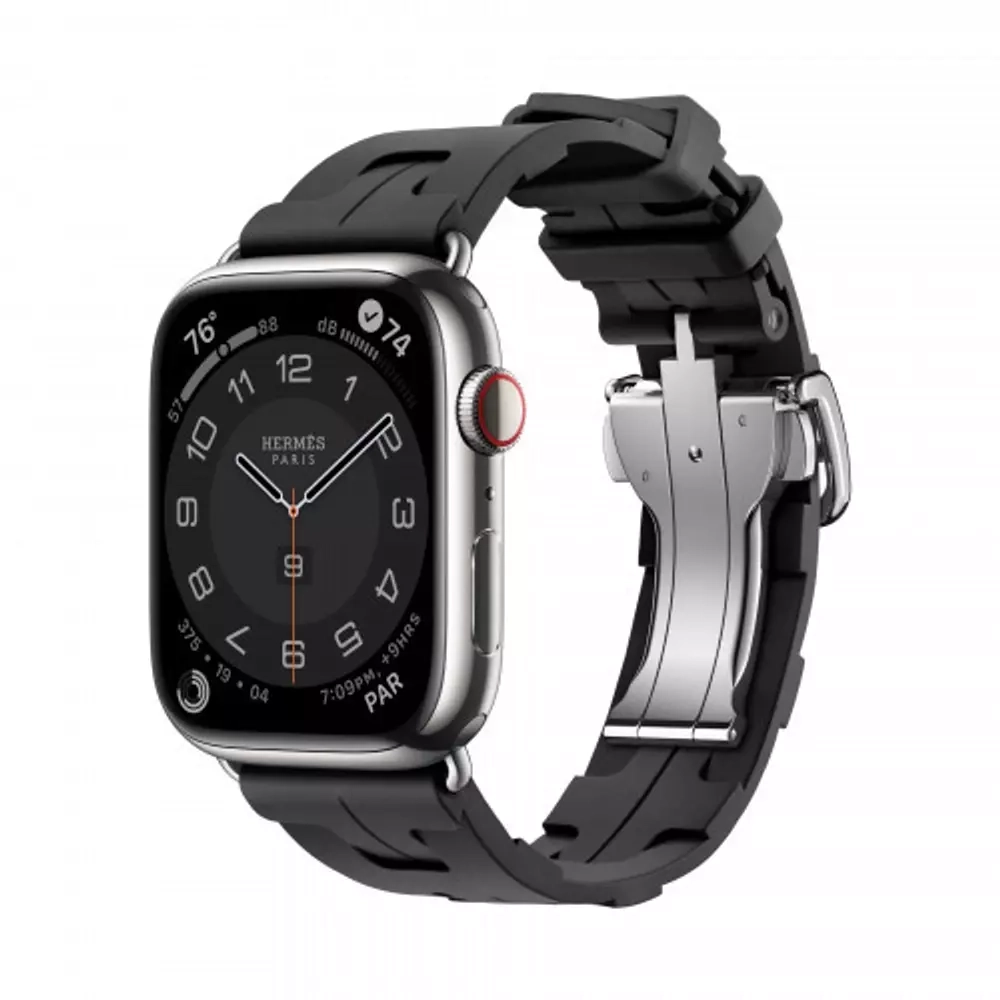 Apple Watch Series 9 Hermes 45 mm, спортивный ремешок Kilim черный