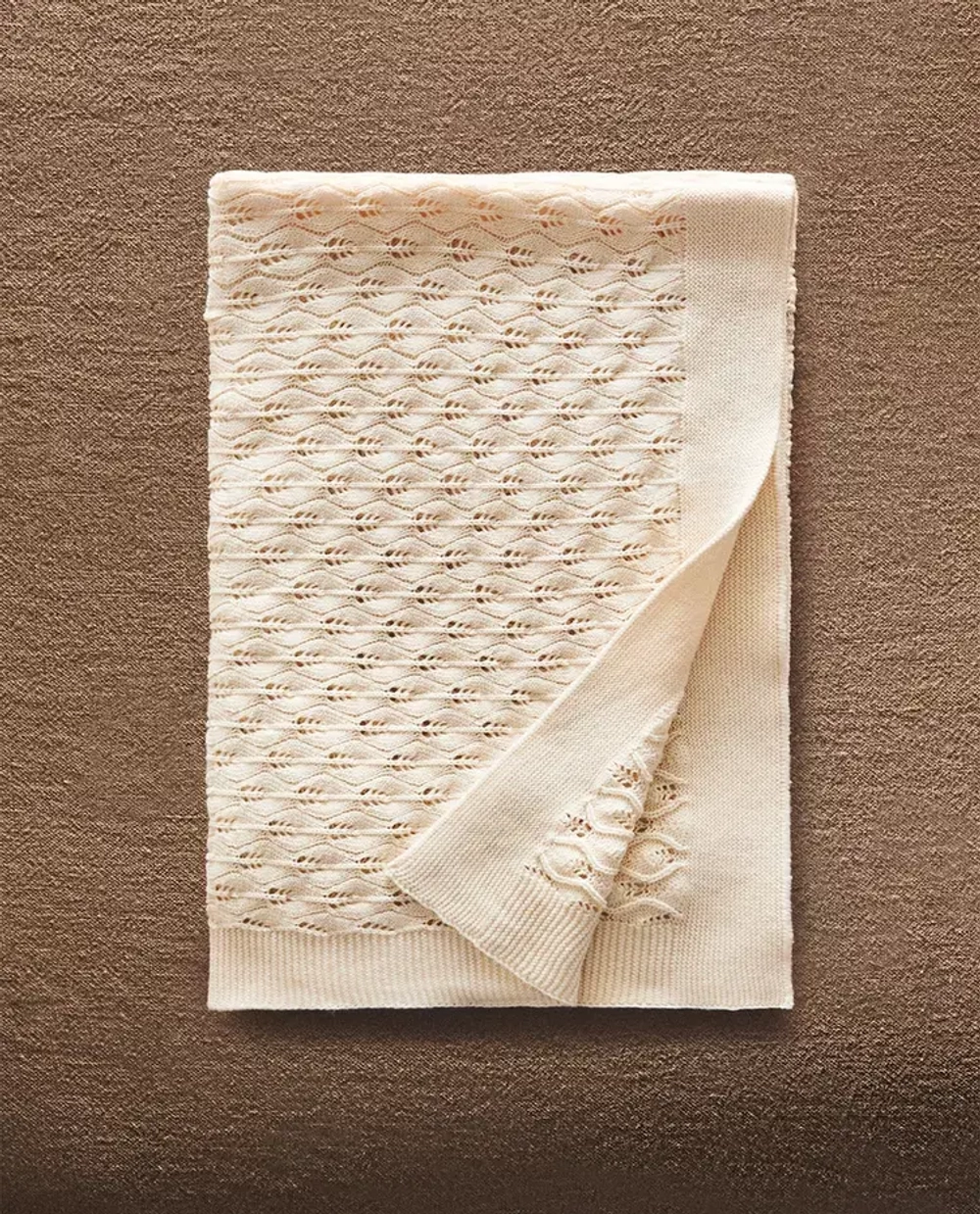 ZARA HOME ДЕТСКИЙ ПЛЕД С УЗОРОМ, ЭКРЮ