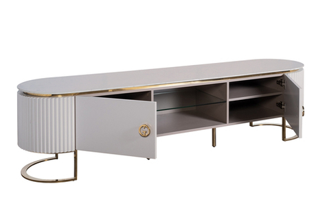 Тумба под телевизор 200x47х52 см Garda Decor Luchianoмраморная столешница