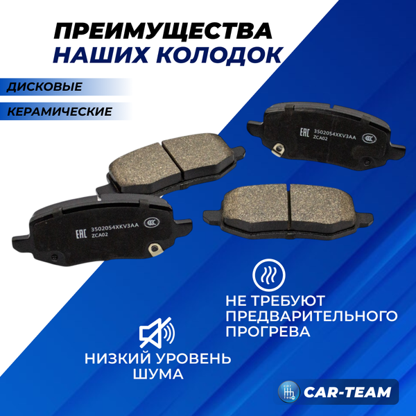 Колодки тормозные задние (керамические) Haval H9, Tank 300, 500, Great Wall Poer (арт. ZCP-1147)