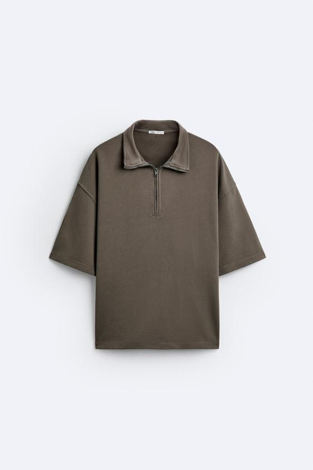 ZARA ТОЛСТОВКА С КОРОТКОЙ ЗАСТЕЖКОЙ-МОЛНИЕЙ, МЯГКИЙ СЕРЫЙ