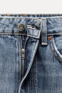 ZARA ДЖИНСЫ TRF BAGGY СО СРЕДНЕЙ ПОСАДКОЙ, СИНИЙ