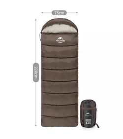 Мешок спальный Naturehike U350S, (190х30)х75 см, (ТК: -3C), (левый), коричневый
