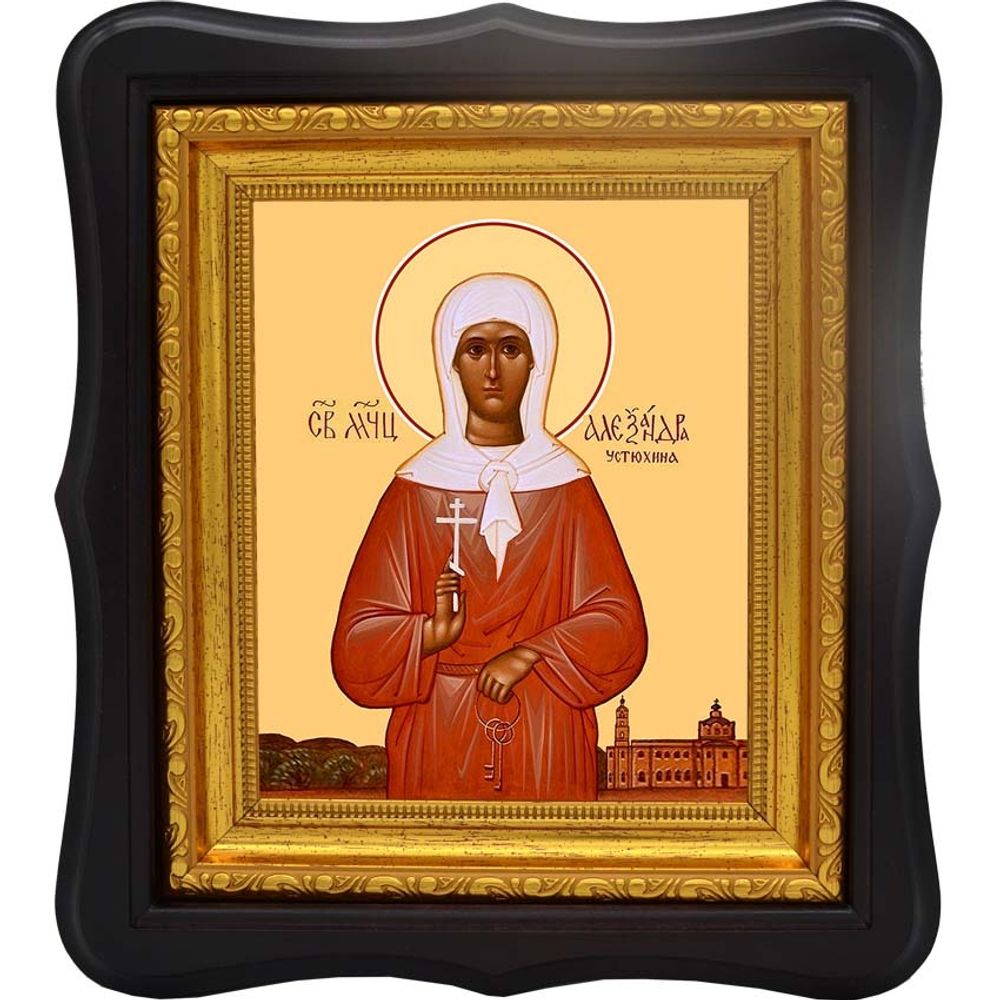 Александра Устюхина мученица. Икона на холсте.