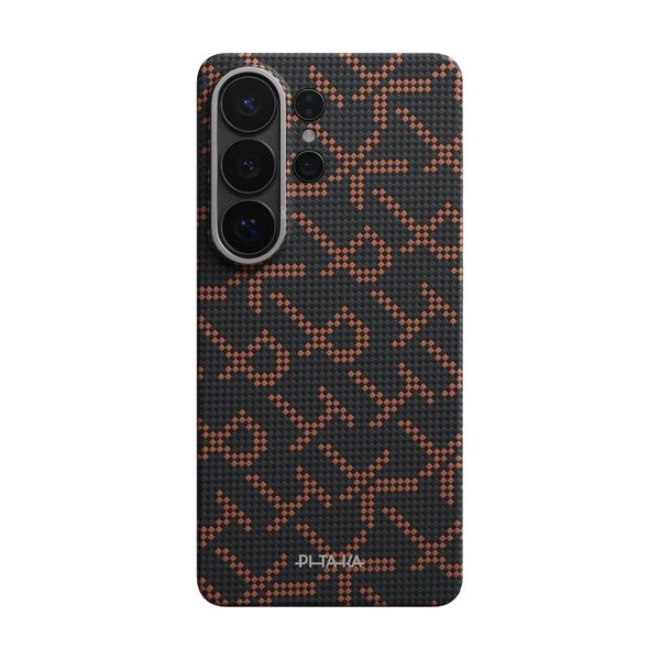 Чехол Pitaka Edge Case для Samsung S26 Ultra, Оранжево-чёрный | Orange Black