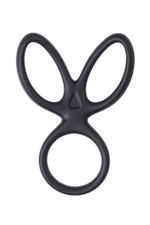 Черное тройное кольцо на пенис Kraken (Цвет: черный)