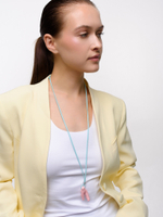 Колье "Cord Ceramic Coral" Aqua Pink