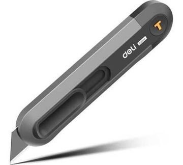 Нож технический  Home Series Gray  НТ4008С Т-обр лезвие с мех.авт.возврата