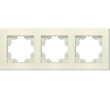 Рамка трехместная горизонтальная "UNIVersal" серия "Афина" слоновая кость (ivory) (еврослот) (HU2312