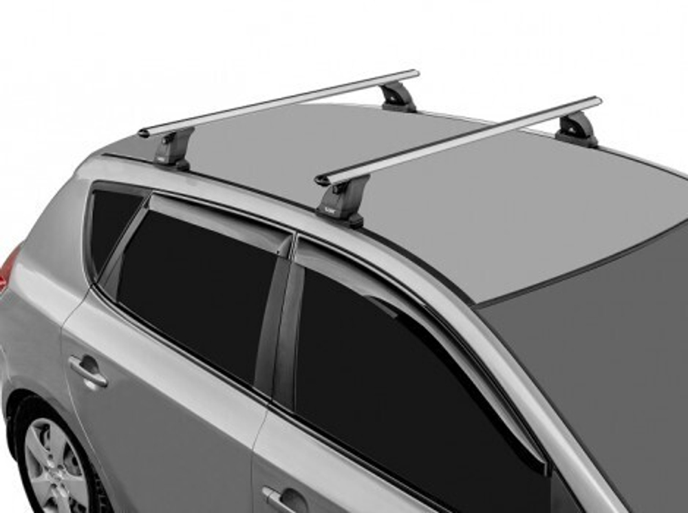 Багажник "LUX" БК 3 с аэродинамическими дугами 1,3 м. в штатные места с адаптерами под авто.