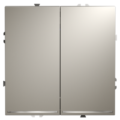 Выключатель встраиваемый VOLTUM S70 двухклавишный с подсветкой 10А, (кашемир)