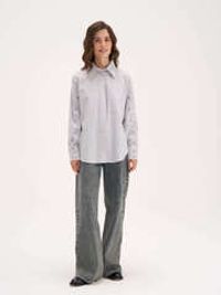 Рубашка из 100% хлопка "Серо-голубая" женская