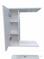 Комплект мебели для ванной Куба 60 цвет графит+белый - зеркало с тумбой и раковиной Элина