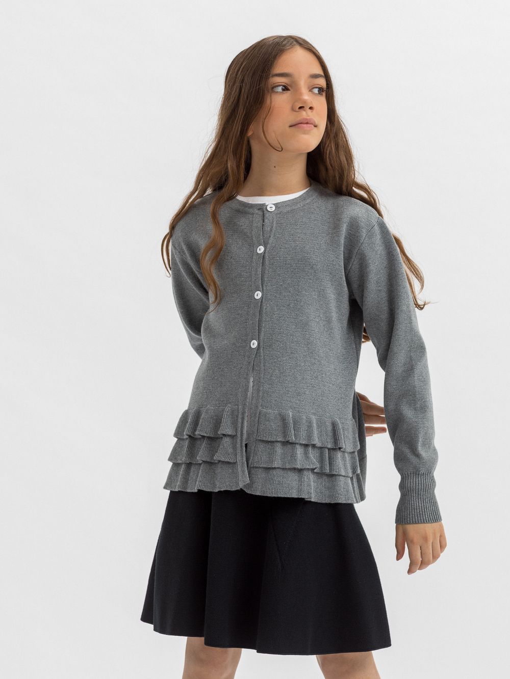 Кардиган серый для девочки арт. АТ509 (серый / 158)