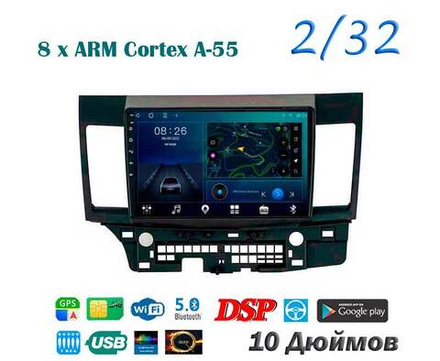 Topway TS18 2+32GB 8 ядер для Mitsubishi Lancer 2008-2020