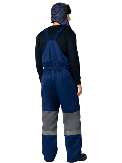 Костюм зимний "Нордхард-2" полукомбинезон (т.синий/серый)