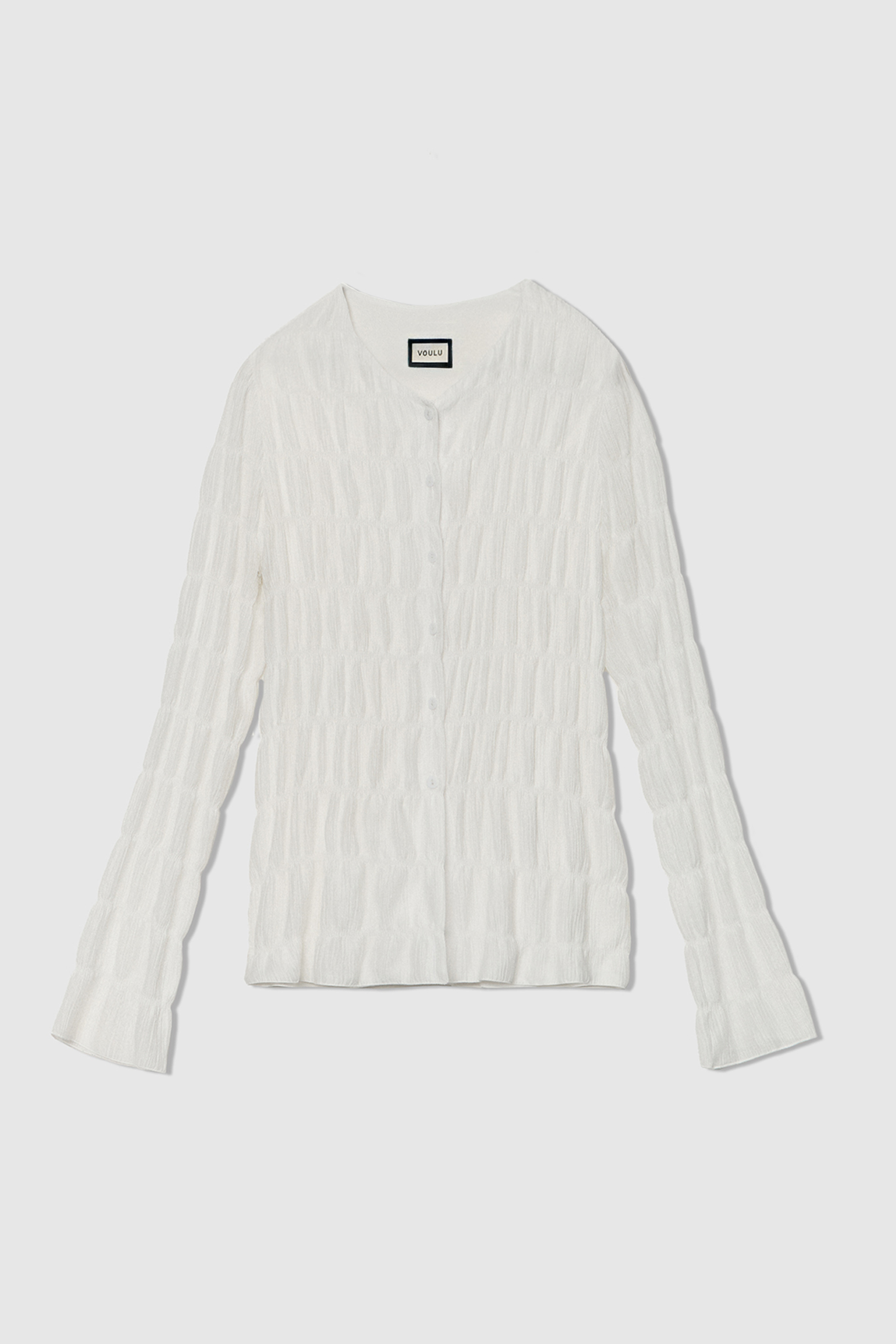 Рубашка из жатой ткани белая