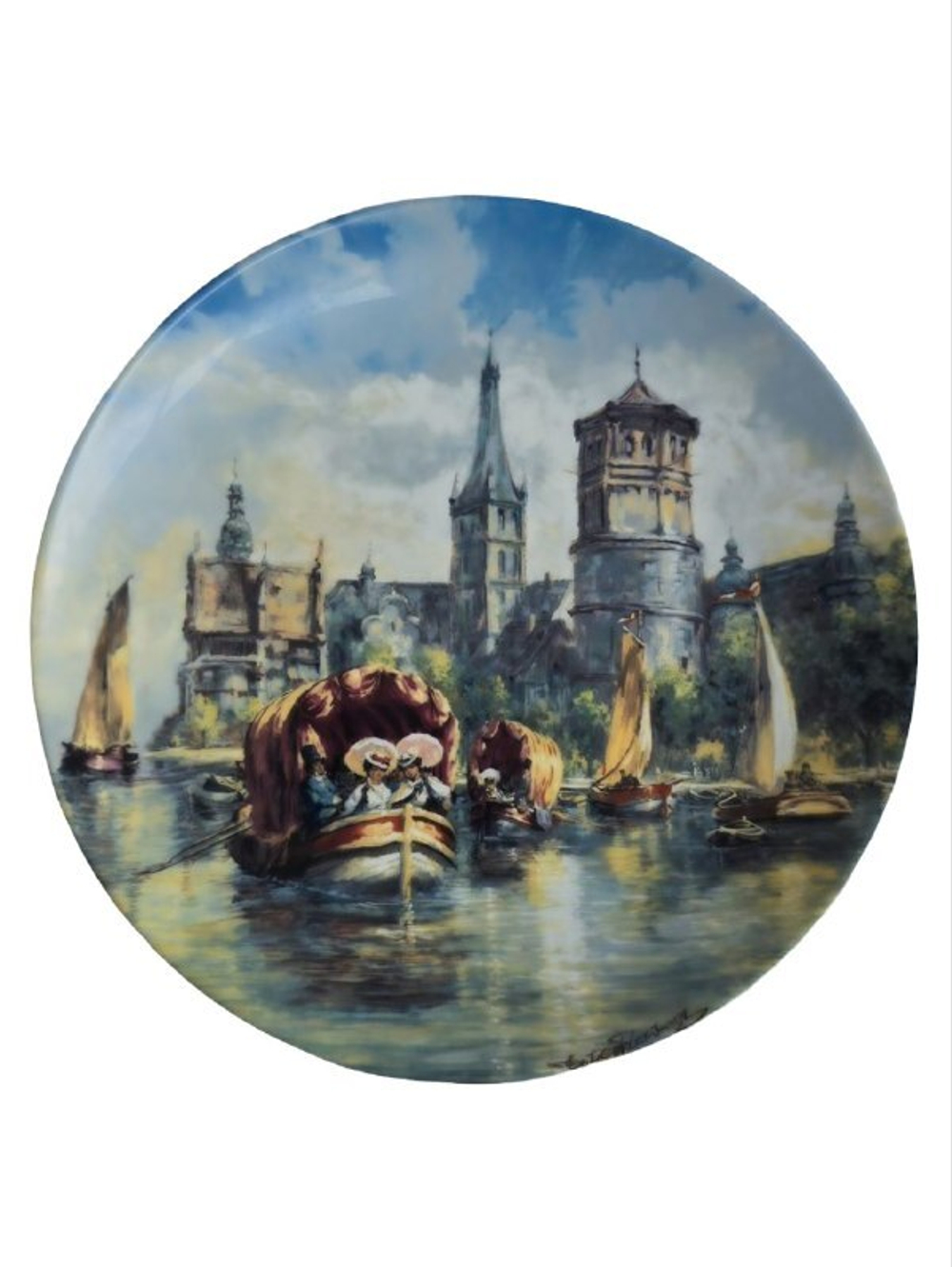 Тарелка декоративная "У Дюссельдорфской башни" Германия