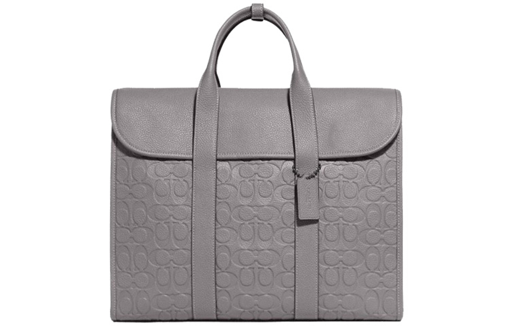 COACH Leather Briefcase Large Men"s Gray