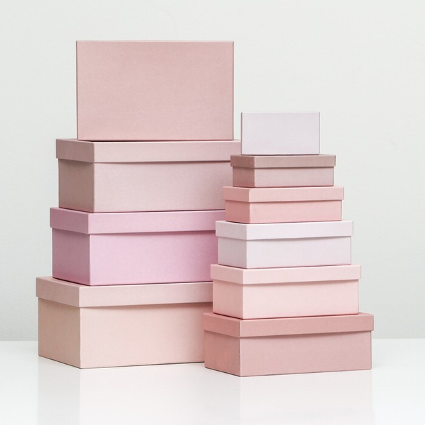 Набор коробок 10 в 1 «Пудра», 30 х 19 х 13 - 12 х 6,5 х 4 см