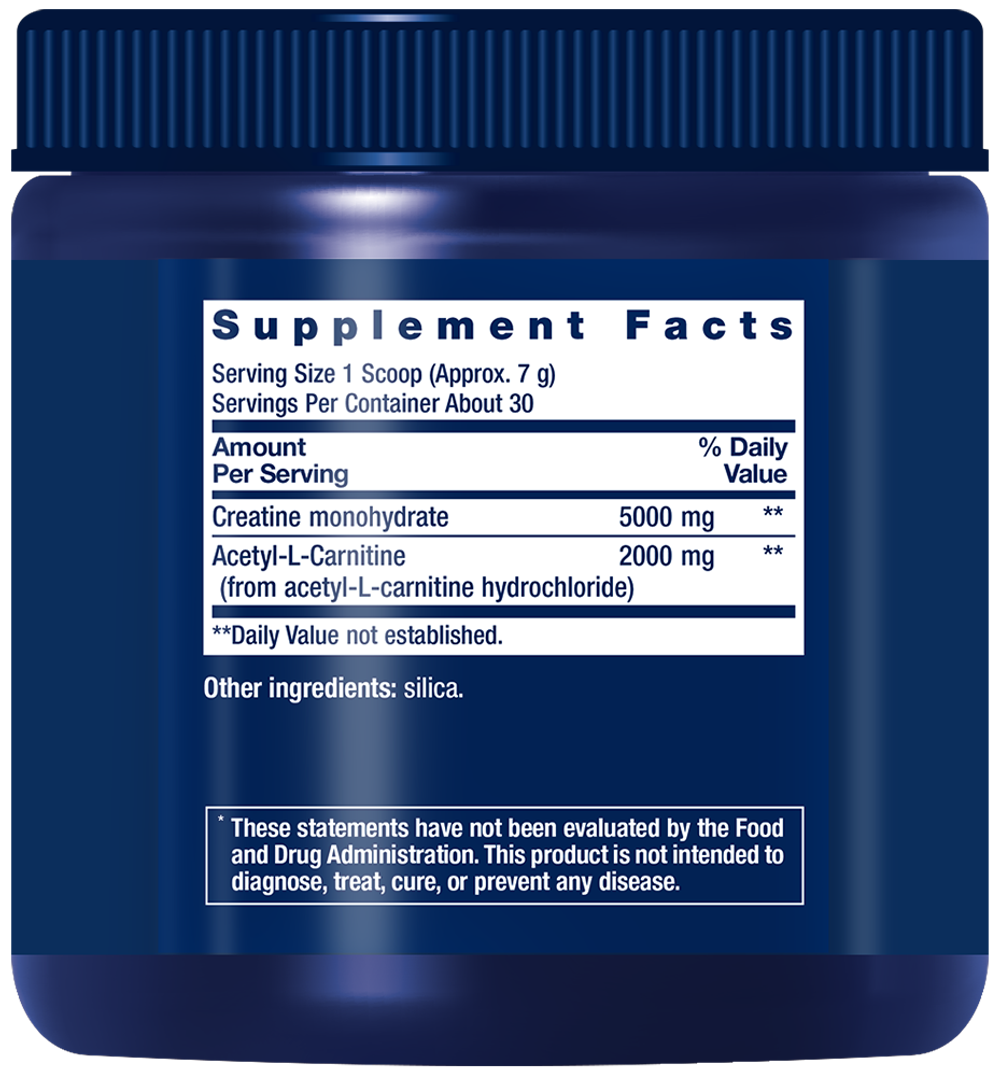 Creatine & Acetyl-L-Carnitine Energy Plus 233 гр порошок Life Extension