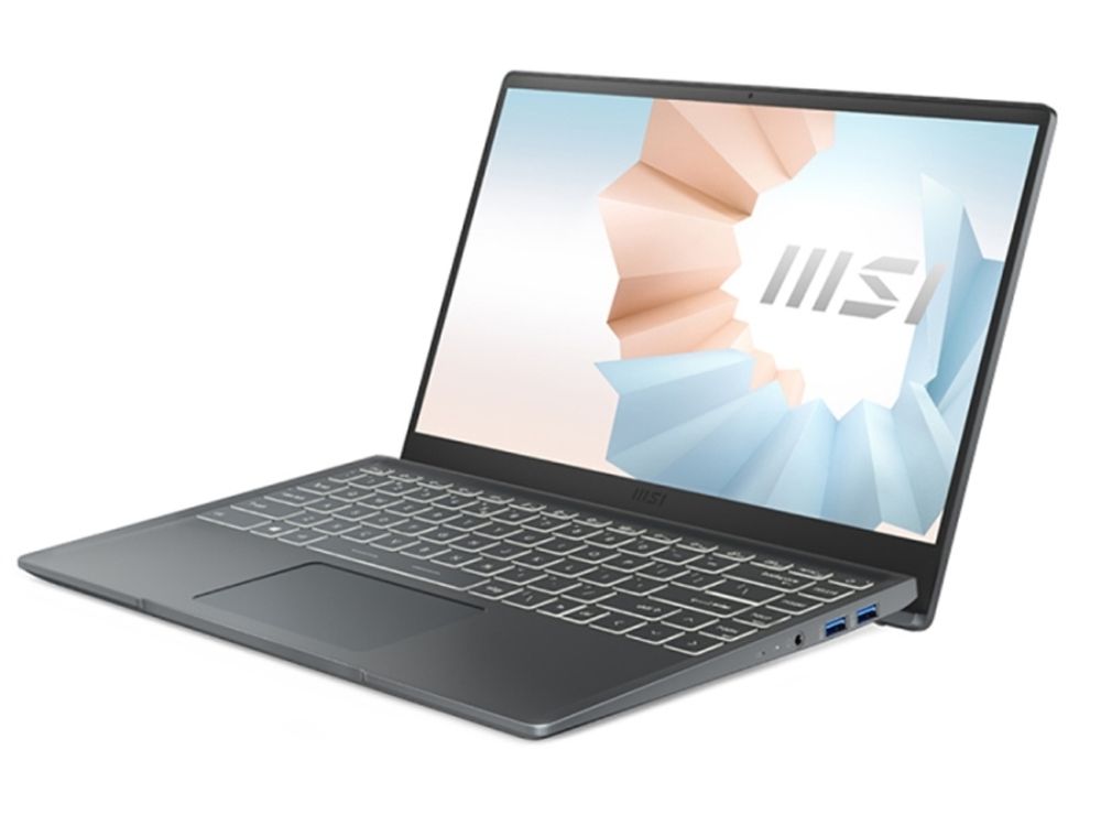 Ноутбук MSI Modern 14 B11MOU-1240RU Core i7 1195G7 16Gb SSD512Gb Intel Iris Xe graphics 14&amp;quot; IPS FHD (1920x1080) Windows 11 Professional dk.grey WiFi BT Cam