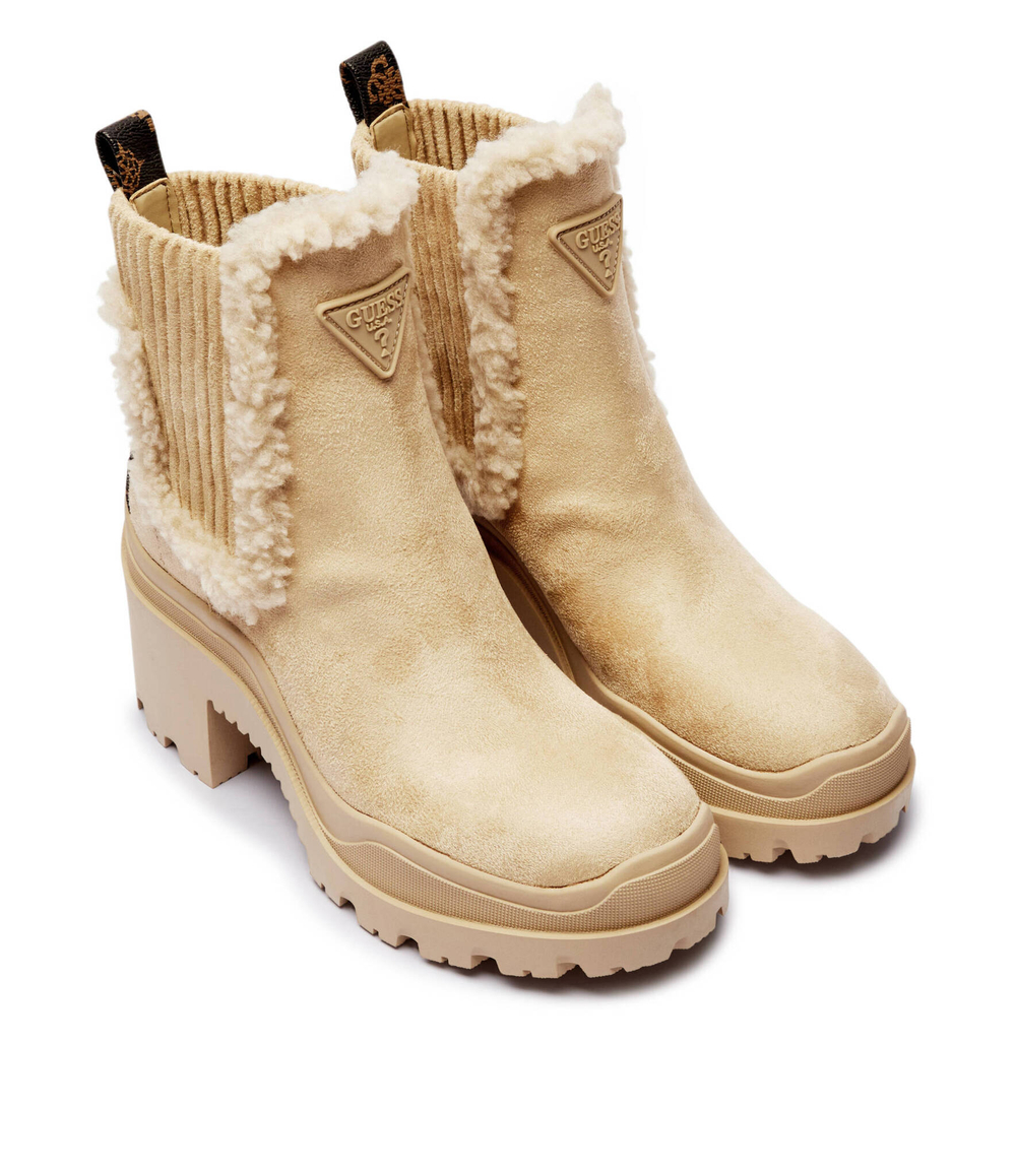 Челси на каблуке YVETTE shearling Guess - кремовый (FLFYVE ESU10)