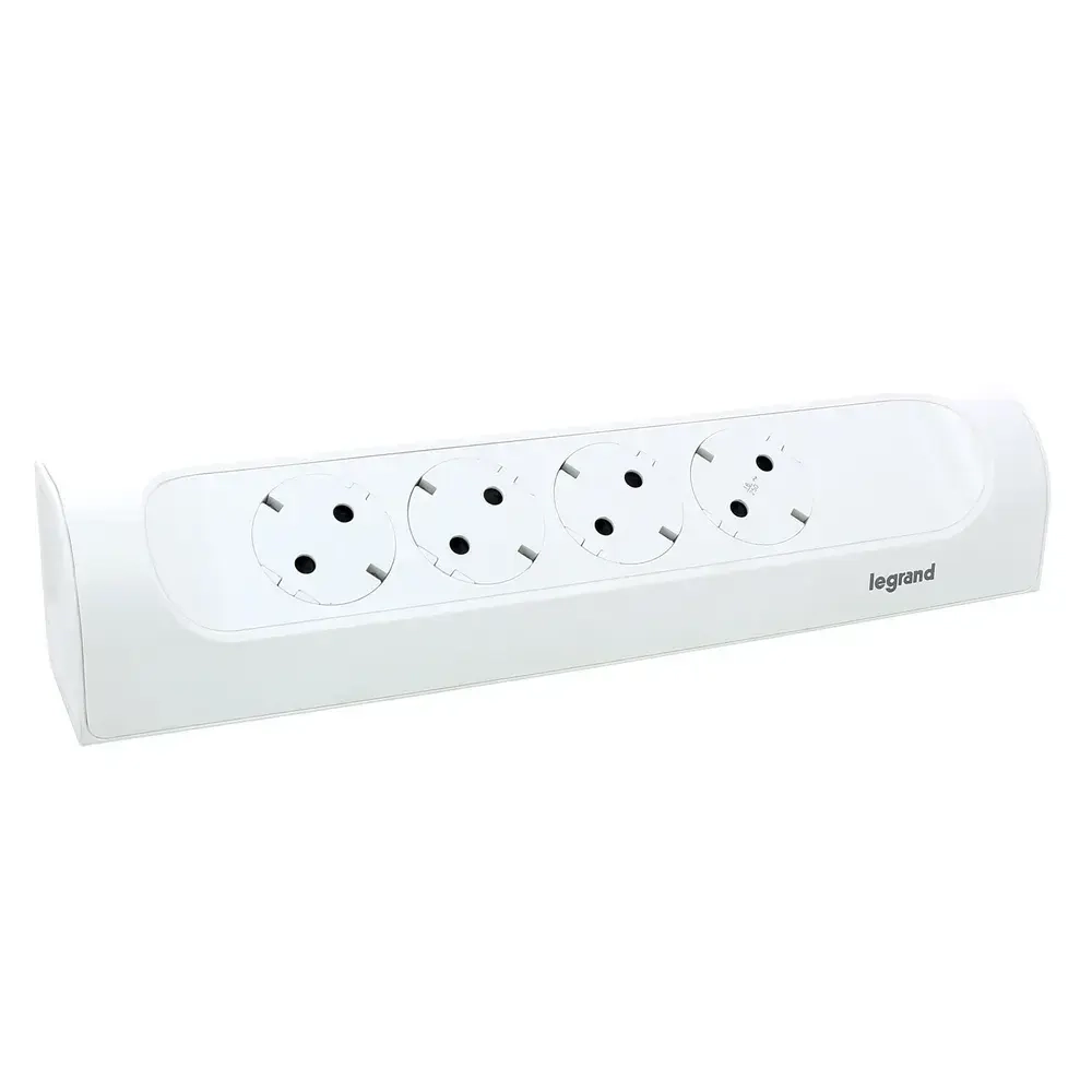 Legrand Удлинитель угловой с заземлением 4 розетки без кабеля, цвет: белый, 694503